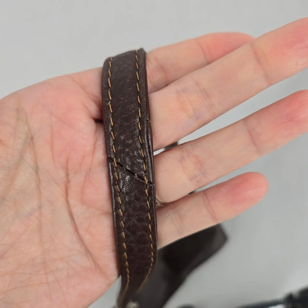 Brown Genuine Leather Crossbody Bag Adjustable Strap Distressed Vintage